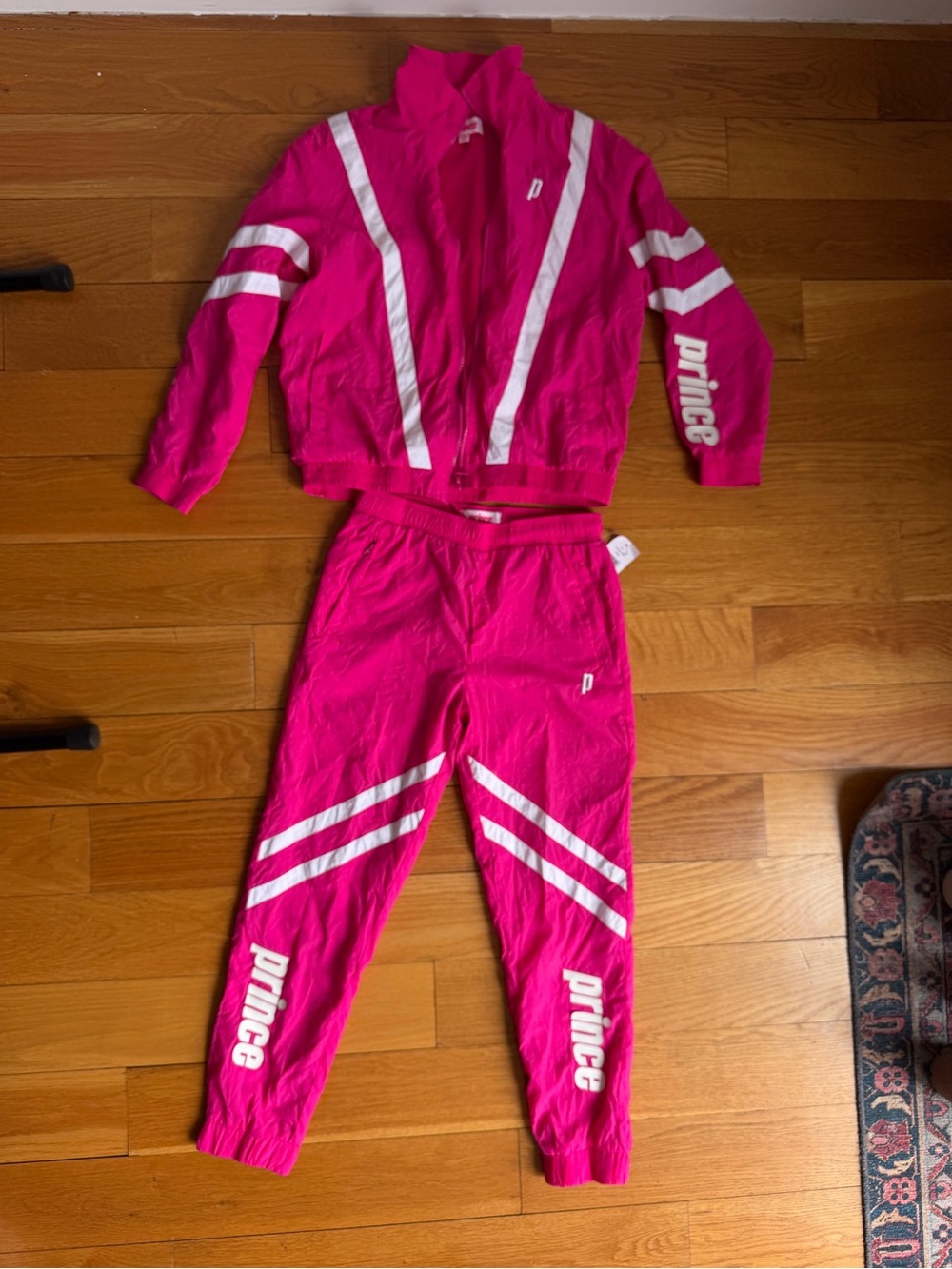 NEW Prince Hot Pink and White Track Jacket and Pants Set